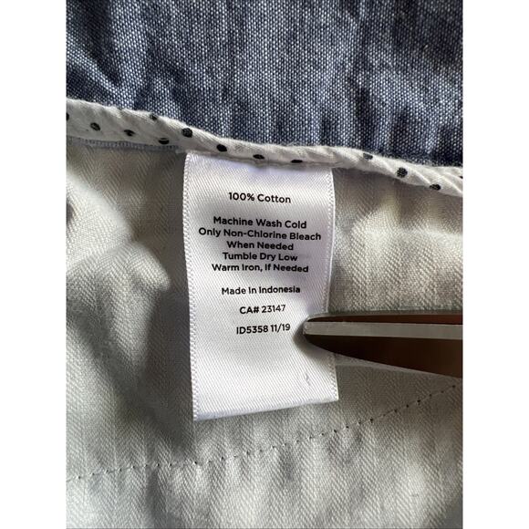 Talbots Capri Pants Women's 12 Perfect Crop Blue Cotton Chambray Coastal Beachy - Picture 5 of 8